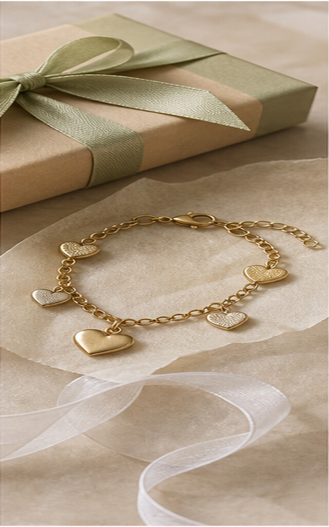 Hartjes armband met subtiele handketting als cadeau