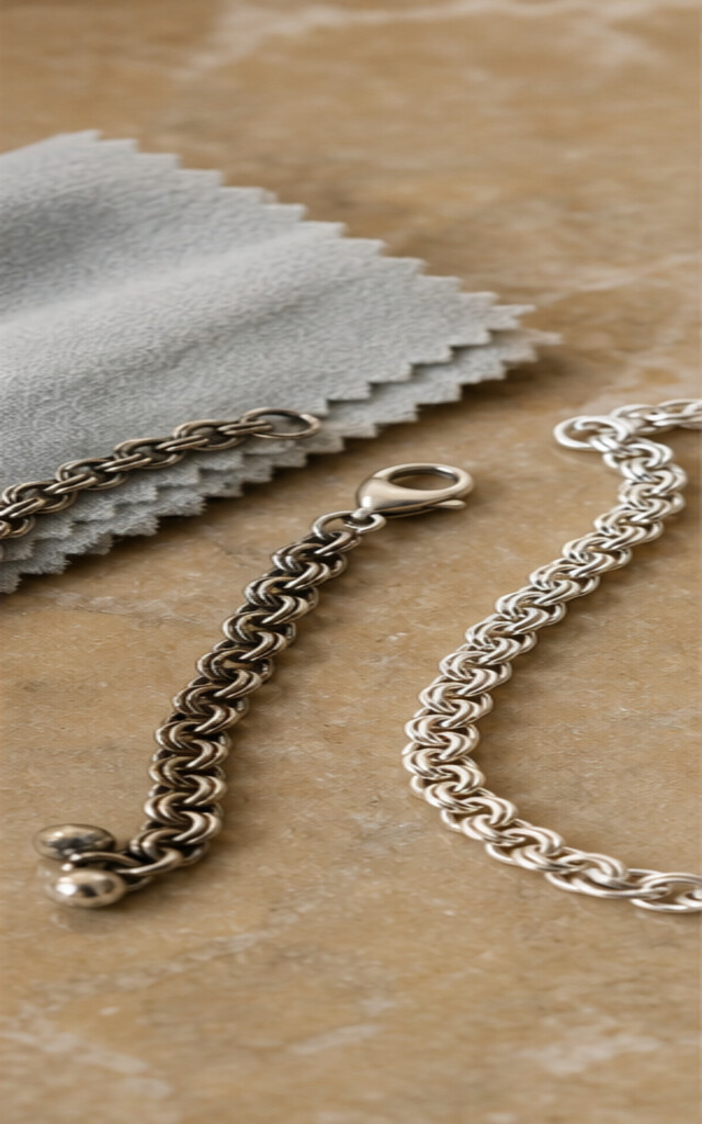 Beads armbanden naast fijne metalen handketting