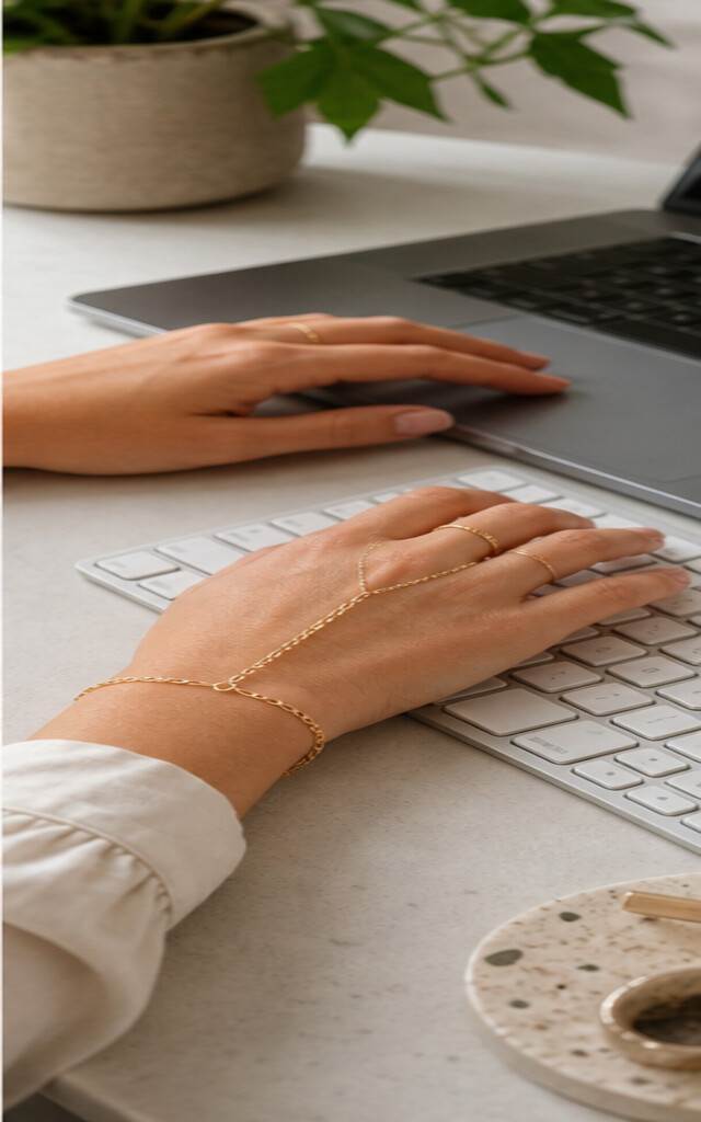 Ring met armband en meetlint voor pasvormcontrole