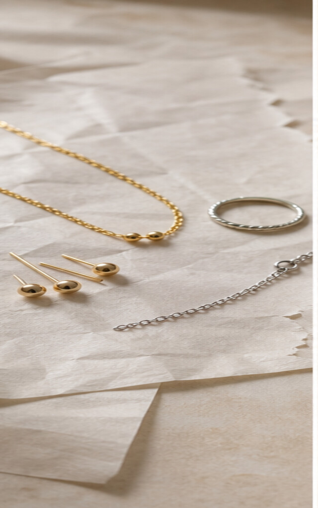 Armband met ketting en ring-armband naast elkaar